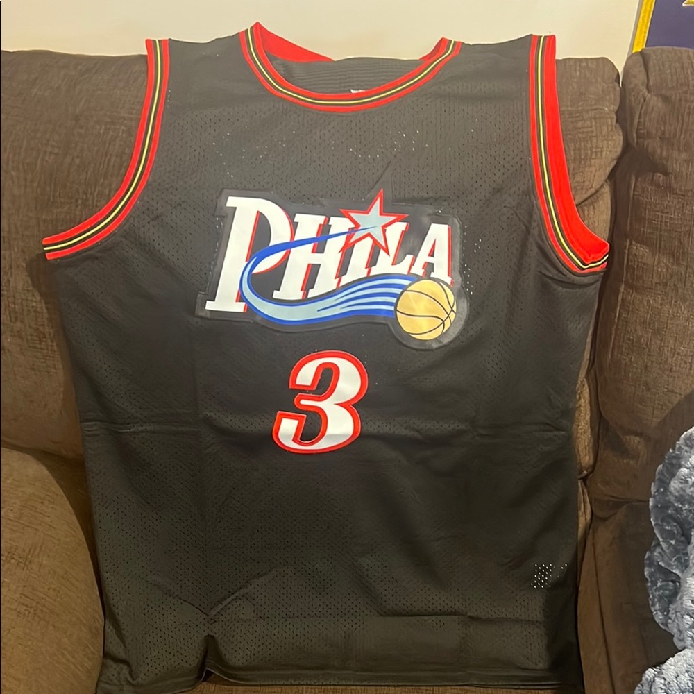 Replica Allen Iverson Black Philadelphia Basketball Jersey
